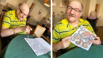 Nottingham care home Resident enjoys magic painting